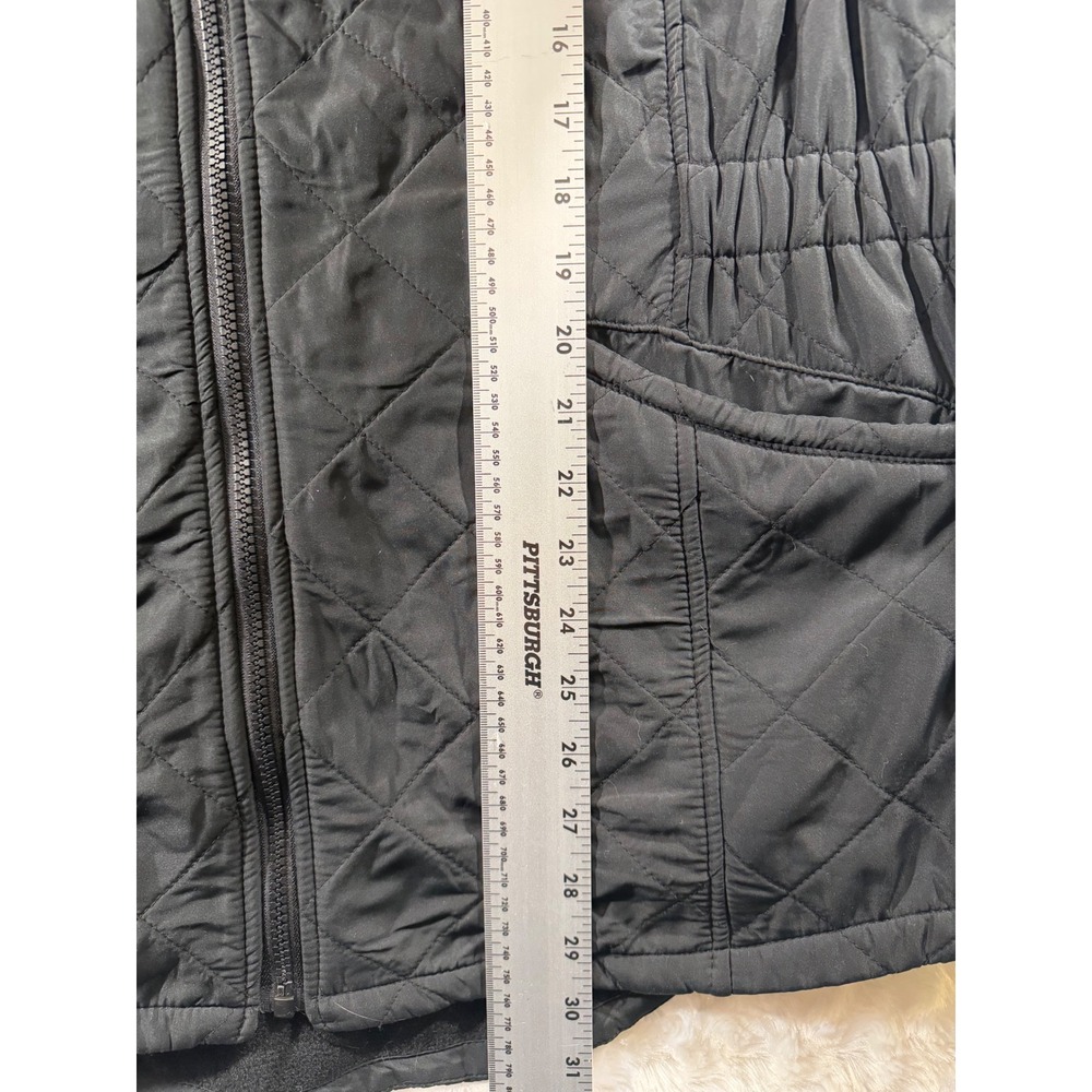 Bit & Bridle Womens Quilted Puffer Vest Black Fleece Lined Full Zip Equestrian L - Picture 4 of 8